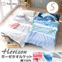 ガーゼタオルケット ホリゾン 2重ガーゼタオルケット シングル さらさらガーゼと甘撚り糸を使ったふわふわパイルの2つの肌ざわりが楽しめる 優しい手触りのガーゼケット はだがけ 綿100% Fab the Home