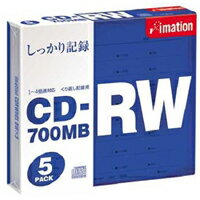 CDRW 700MB 1〜4倍速対応 スリムケース 5mm 1枚入り5枚パック　イメーション CDRW80S BWX5 【10Aug12P】