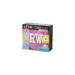 CD-RW 650MB 1〜4x対応 カラーミックス10枚 5mmケース　TDK CD-RW74X10CCS 【10Aug12P】5000円以上で送料無料！ ポイント5倍