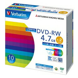 DVD-RW 4.7GB CPRM PCデータ用 2倍速対応 10枚スリムケース入り ワイド印刷可能　三菱化学メディア DHW47NDP10V1 【10Aug12P】