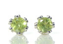 ペリドット ピアス K18 ホワイトゴールドクロヌBO030CI(YE-012) YK-AQ008 K18 18金 8月誕生石 レディース ギフト ゴールド クラウン 一粒