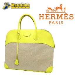 エルメス <strong>ボリードリラックス</strong>45 イエロー バッグ フィセル ライム エヴァ―カラー トワルキャンプ HERMES SAC Bolide Relax VEAU Ever ColerTOILE DE CAMP 073770CKAB 逸品質屋 丸高 尼崎 兵庫 美品 a20r246-1 【中古】【送料無料】