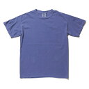 50回ウォツシュ加工ガーメント後染め6.2オンスヘビーウェイトTシャツ フローブルー S