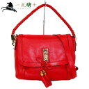 319043【中古】【GUCCI】【グッチ】2WAYハンドバッグ バンブー カーフ レッド 282301