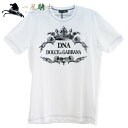 【SALE品多数出品中】【7月1日10:00スタート】366114【未使用】【DOLCE&GABBANA】【ドルチェアンドガッバーナ】クルーネック Tシャツ メンズ ロゴ コットン100% ホワイト G8IA8T 表記サイズ_54ドルチェアンドガッバーナ 白 半袖
