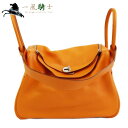 380644【中古】【HERMES】【エルメス】リンディ34 ヴォースイフト オレンジ □K刻 パラジウム金具hermes 2007年製 ショルダーバッグ ハンドバッグ