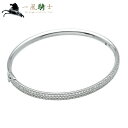 376529【中古】【TIFFANY&CO.】【ティファニー】ヒンジ バングル 3ロウ K18WG×パヴェダイヤモンド1.17ctT&Co メトロ ホワイトゴールド ブレスレット アクセサリー ブランドジュエリー
