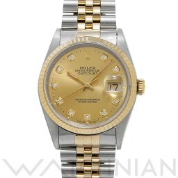 【4種選べるクーポン＆P2倍 5/5,6】【ローン60回払い無金利】【中古】 <strong>ロレックス</strong> ROLEX デイトジャスト <strong>16233</strong>G W番(1995年頃製造) シャンパン/ダイヤモンド メンズ 腕時計