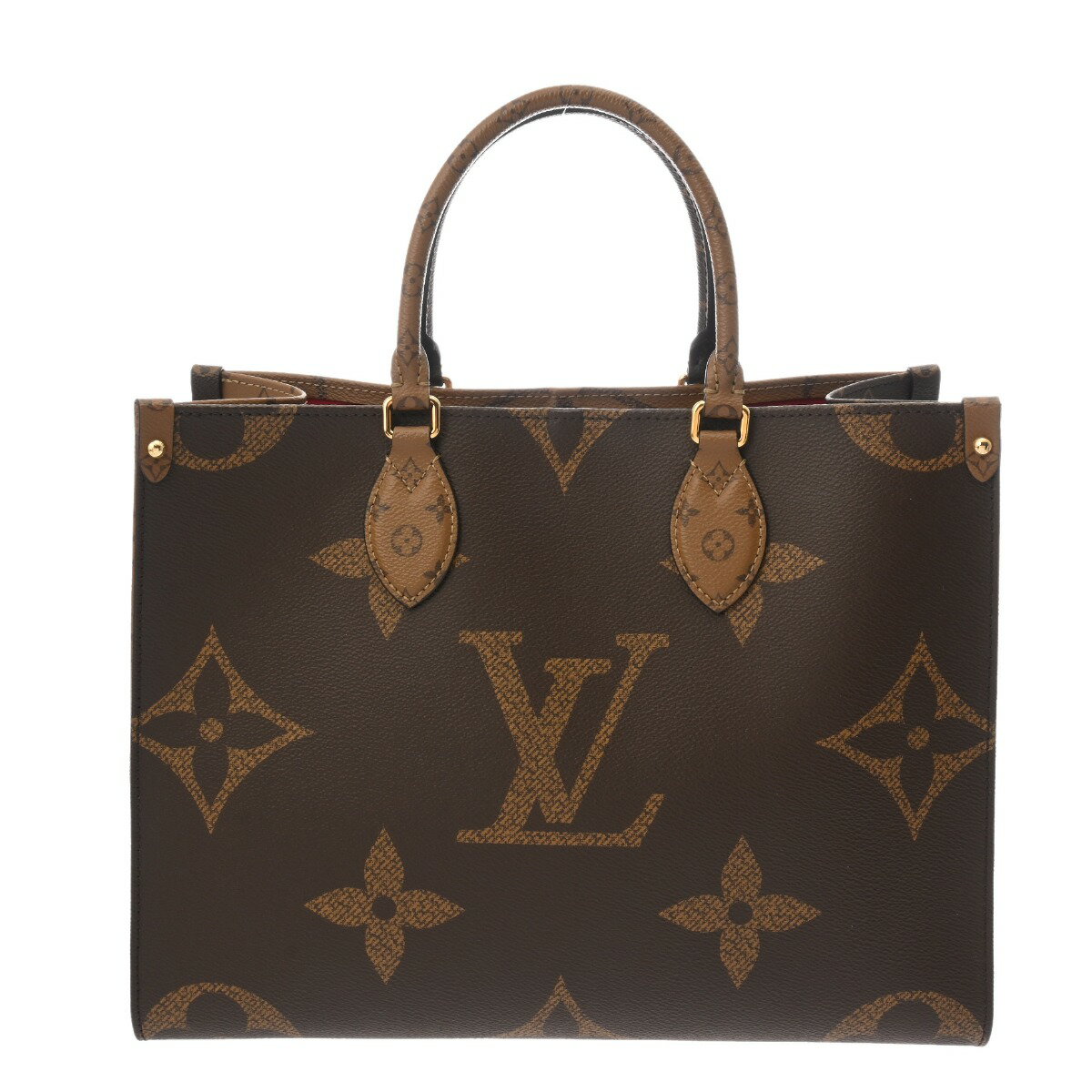 【〜12/11 最大3万円クーポン】ルイ ヴィトン LOUIS VUITTON モノグラムジャイアントリバース オンザゴー MM 新型 ブラウン M45321 モノグラムキャンバス ユニセックス トートバッグ ヴィトンバッグ バック ブランド 【ローン48回払い無金利】【中古】