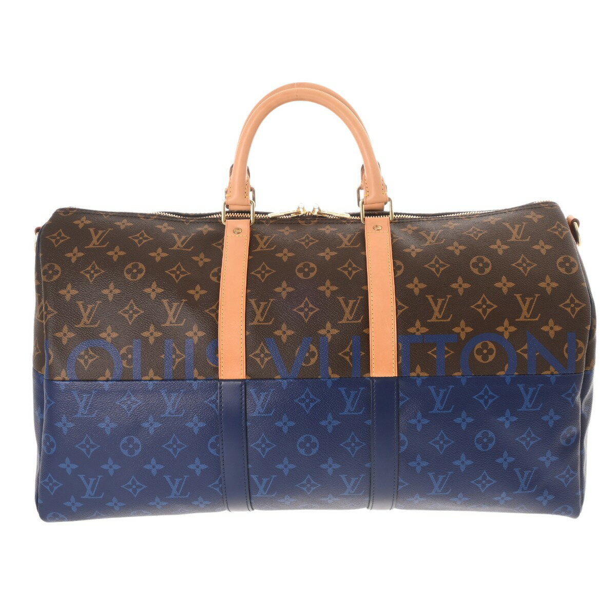 【〜9/24 最大3万円クーポン】ルイ ヴィトン LOUIS VUITTON モノグラムスプリット キーポルバンドリエール 50 ブルー M43861 モノグラムキャンバス ユニセックス ボストンバッグ ヴィトンバッグ バック ブランド 【ローン36回払い無金利】【中古】