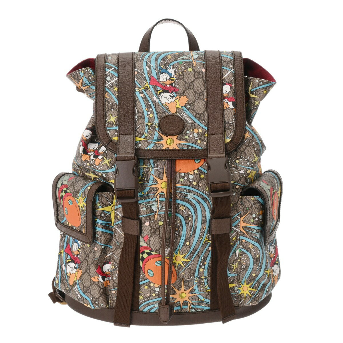 グッチ GUCCI GGスプリーム ディズニー ドナルド コラボ バックパック ベージュ/エボニー/ブラウン 645051 213317 GGスプリームキャンバス/レザー ユニセックス リュック・デイパック グッチ リュック・デイパック バック ブランド 【ローン36回払い無金利】