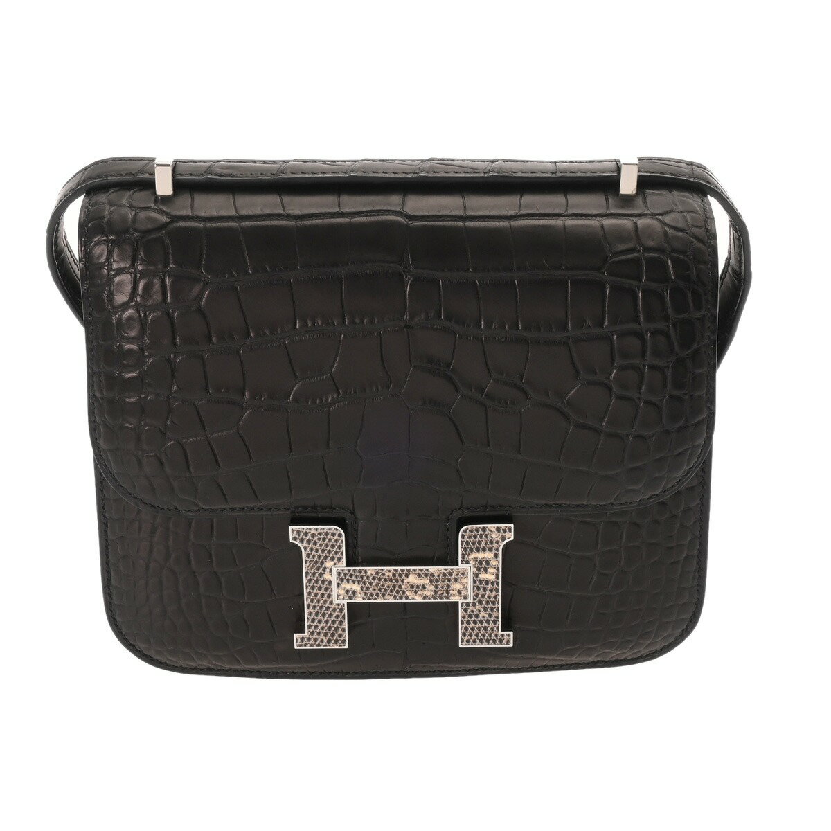 【〜9/26 最大4万円クーポン】エルメス HERMES コンスタンス3 18 ブラック アリゲーターマット/リザード レディース ショルダーバッグ エルメス ショルダーバッグ バック ブランド 【ローン36回払い無金利】【中古】