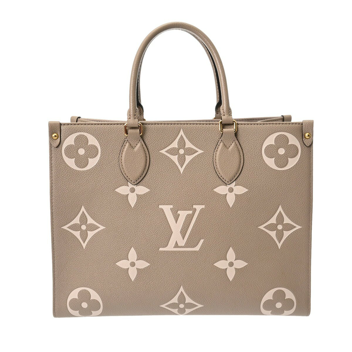 【〜12/11 最大3万円クーポン】ルイ ヴィトン LOUIS VUITTON バイカラーモノグラムアンプラント オンザゴー MM トゥルトレ—ル/クレーム M45494 レザー ユニセックス トートバッグ ヴィトンバッグ バック ブランド 【ローン48回払い無金利】【中古】