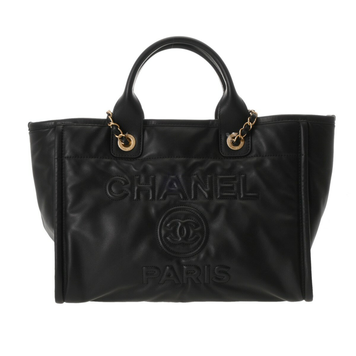 【〜9/26 最大4万円クーポン】シャネル CHANEL ショッピング バッグ ドーヴィル ブラック AS3257 ラムスキン レディース トートバッグ chanel シャネル バッグ バック ブランド 【ローン36回払い無金利】【中古】