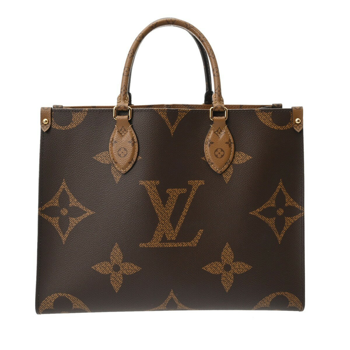 【〜12/11 最大3万円クーポン】ルイ ヴィトン LOUIS VUITTON モノグラムジャイアントリバース オンザゴー MM 新型 ブラウン M45321 モノグラムキャンバス ユニセックス トートバッグ ヴィトンバッグ バック ブランド 【ローン48回払い無金利】【中古】