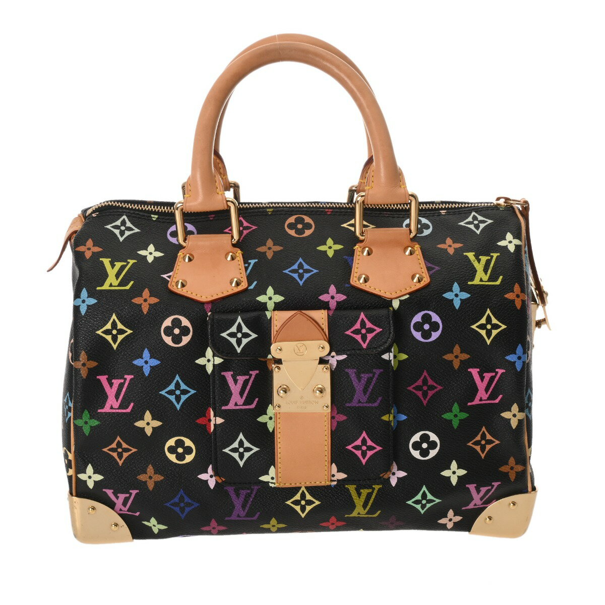 【〜9/24 最大3万円クーポン】ルイ ヴィトン LOUIS VUITTON モノグラムマルチカラー スピーディ 30 ノワール M92642 モノグラムキャンバス レディース ハンドバッグ ヴィトンバッグ バック ブランド 【ローン36回払い無金利】【中古】
