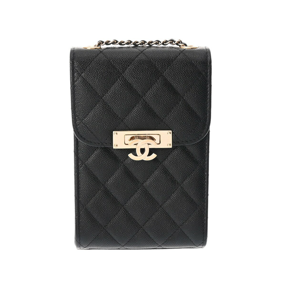 シャネル CHANEL マトラッセ フラップフォンケース ブラック A84051 キャビアスキン レディース その他バッグ chanel シャネル バッグ バック ブランド 【ローン48回払い無金利】【中古】