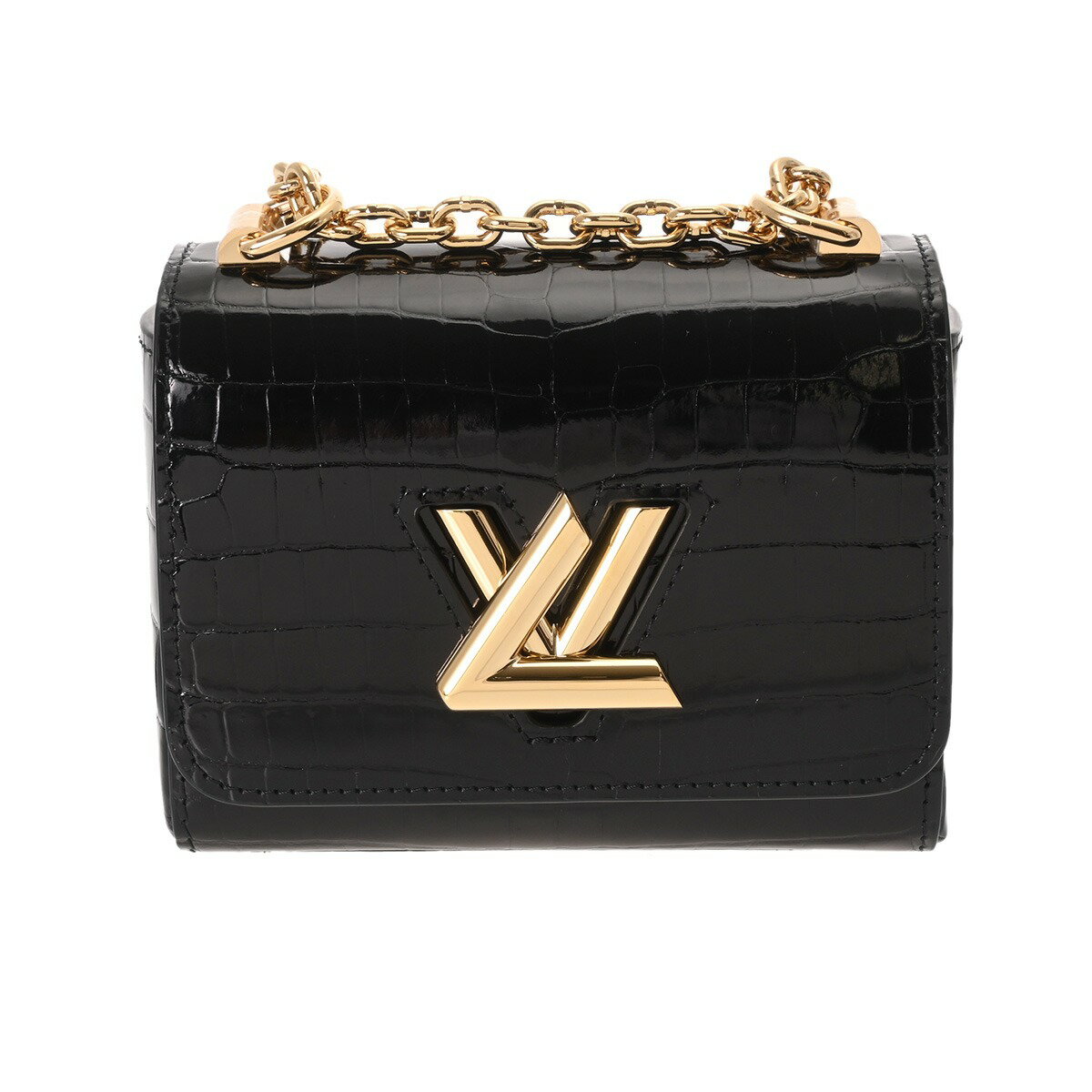 【〜9/26 最大4万円クーポン】ルイ ヴィトン LOUIS VUITTON ツイスト MINI チェーンショルダー ノワール N95388 クロコダイル レディース ショルダーバッグ ヴィトンバッグ バック ブランド 【ローン36回払い無金利】【中古】