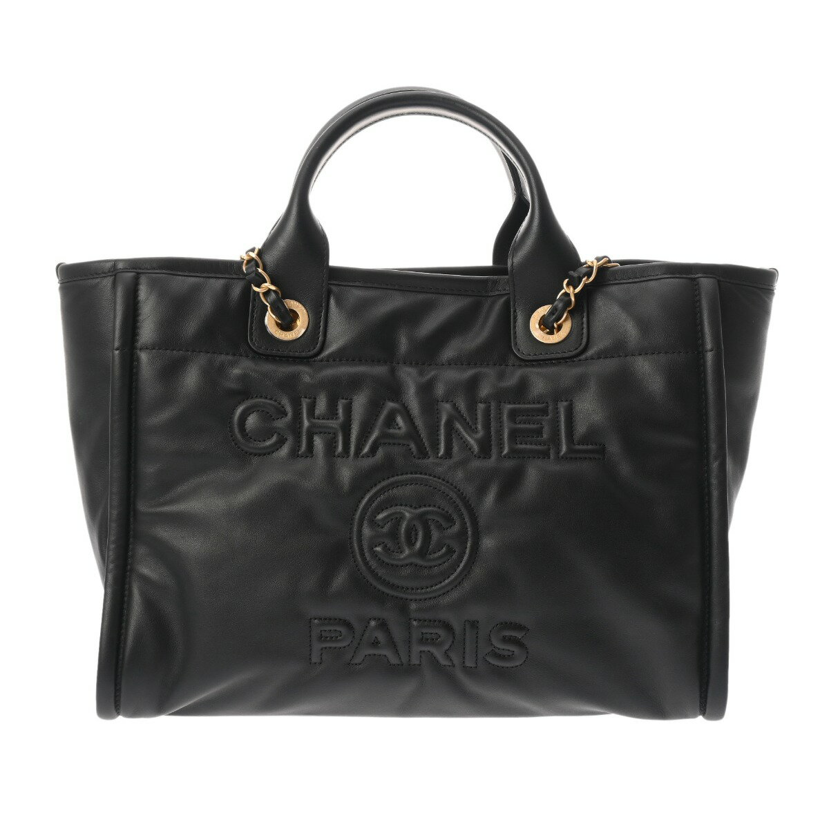 【〜9/26 最大4万円クーポン】シャネル CHANEL ショッピング バッグ ドーヴィル ブラック AS3257 ラムスキン レディース トートバッグ chanel シャネル バッグ バック ブランド 【ローン36回払い無金利】【中古】