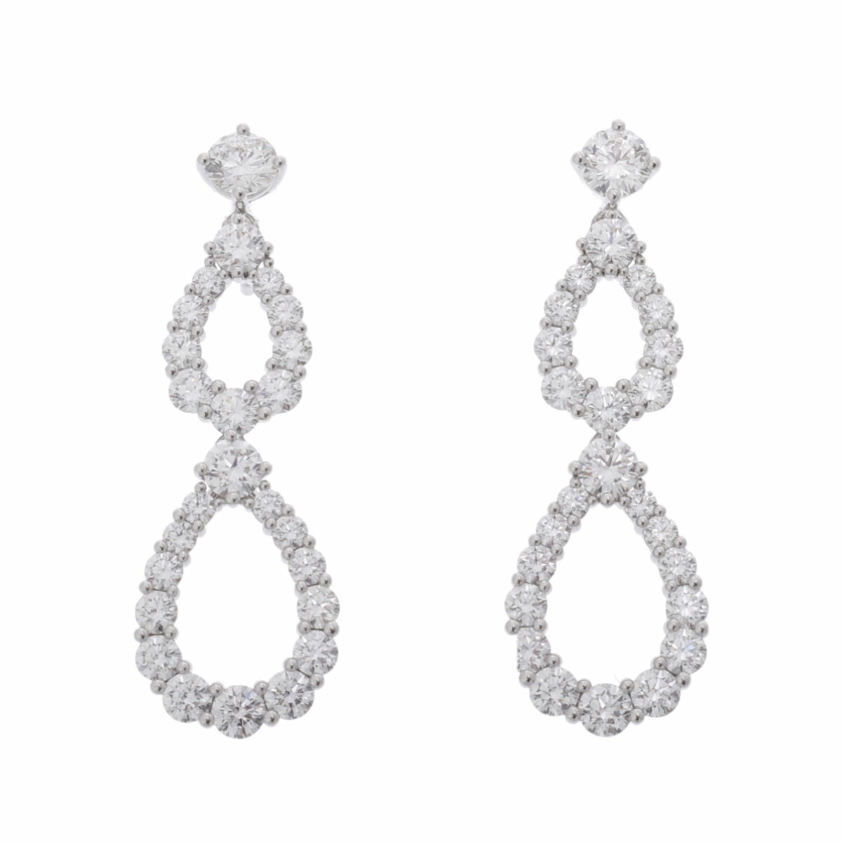 ハリー ウィンストン HARRY WINSTON ダブルループ ピアス EADPRDDBLLP Pt950プラチナ ダイヤモンド/ダイヤモンド レディース ピアス ハリー ウィンストン 【ローン48回払い無金利】【中古】