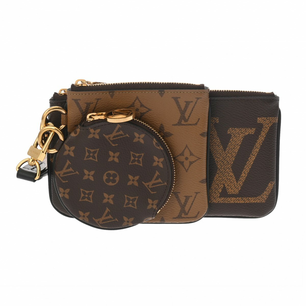 ルイ ヴィトン LOUIS VUITTON モノグラムジャイアントリバース ポシェットトリオ 新型 ブラウン M68756 モノグラムキャンバス レディース アクセサリーポーチ ルイ ヴィトン 【ローン48回払い無金利】【中古】