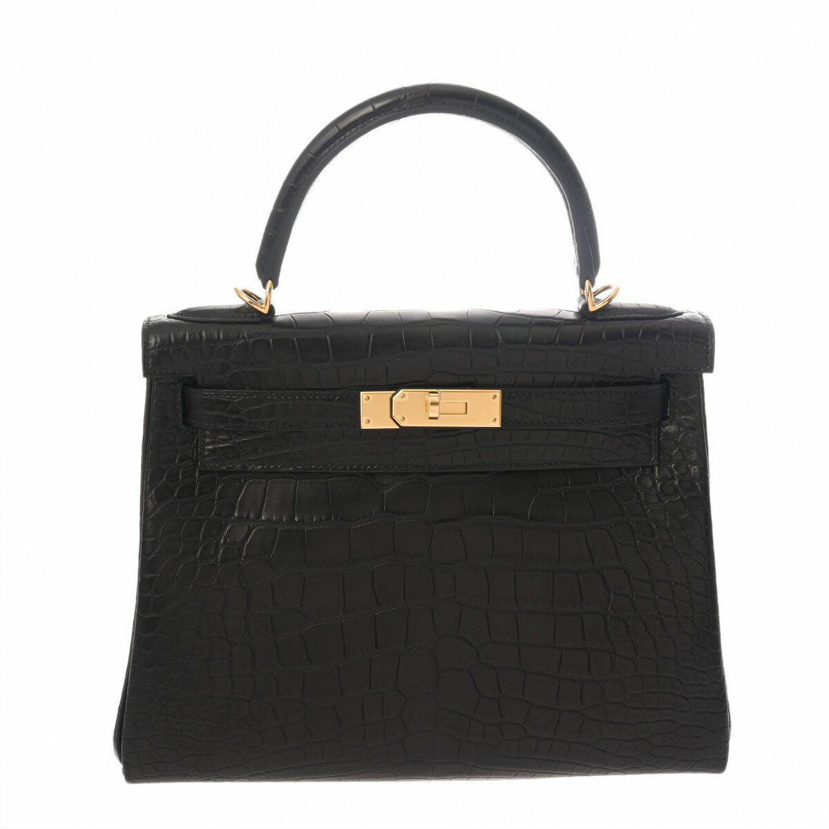 エルメス HERMES ケリー 28 内縫い 2WAY ブラック アリゲーターマット レディース ハンドバッグ エルメス バッグ バック ブランド 【ローン48回払い無金利】【中古】