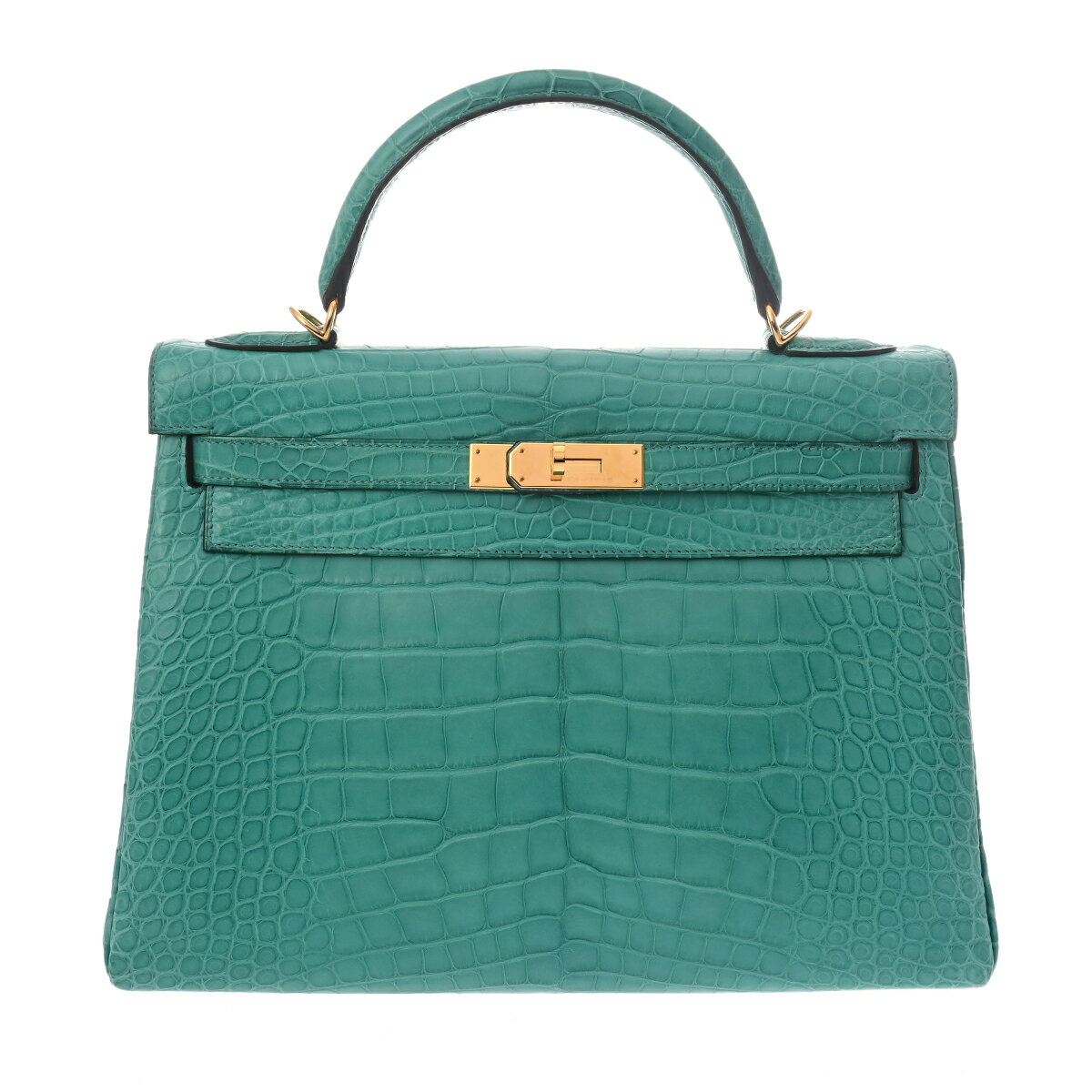 エルメス HERMES ケリー 32 内縫い ブルーパオン アリゲーターマット レディース ハンドバッグ エルメス バッグ バック ブランド 【ローン48回払い無金利】【中古】