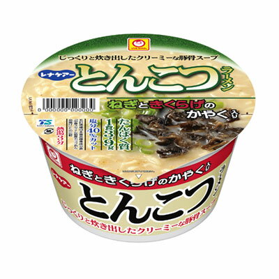 レナケアー　とんこつラーメン　75．1g×1カップ1食あたり、たんぱく質：3．9g、塩分：40％カット