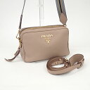 【中古】【辛口評価】【Bランク】PRADA プラダ 2WAYショルダーバッグ 1BH082 レザー ベージュ