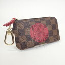 【中古】【辛口評価】【Aランク】LOUIS VUITTON ルイヴィトン ダミエ ポシェット クレ コンプリス T&B キーリング付きコインケース N61742