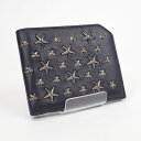 【中古】【辛口評価】【Aランク】JIMMY CHOO ジミーチュウ 二つ折り財布 星スタッズ ブラック