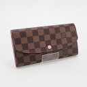 【中古】【辛口評価】【Sランク】LOUIS VUITTON ルイヴィトン ダミエ ポルトフォイユ・エミリー 長財布 N60214 ローズ・バレリーヌ