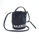 【中古】【辛口評価】【SAランク】BALENCIAGA バレンシアガ WHEEL DRAWST BACK XS ウィールドローストリングバケットバッグ 619458 ナイロン ブラック