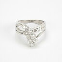 【中古】【辛口評価】【Aランク】Pt850 デザインリング ダイヤ 0.79ct ゲージ棒約11.5号