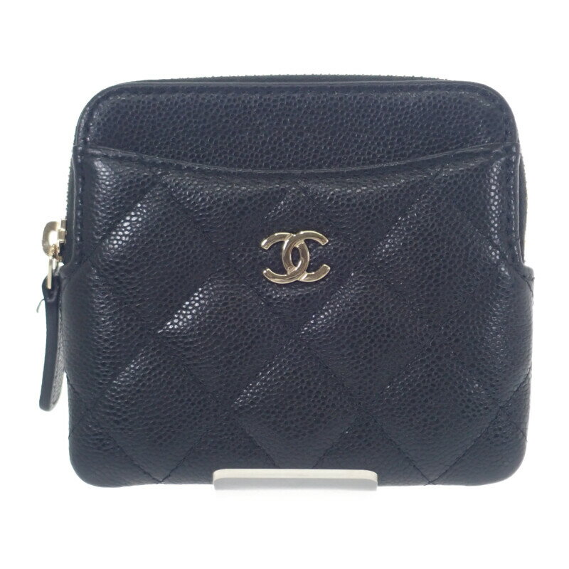 シャネル CHANEL クラシックジップコインパース AP2061 コインケース キャビアスキン ブラック ゴールド金具 レディース【中古】【Aランク】