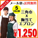 エプロン 胸当てエプロン バッククロス 三角巾 セット 選べ...