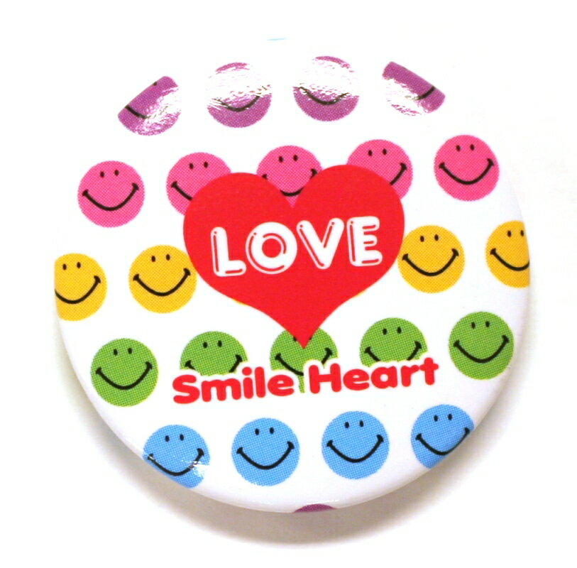 ☆レビューを書いて送料無料!!☆缶バッチSmile Heart♪