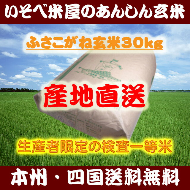 ★【本州・四国送料無料】ふさこがね玄米30kg：生産者限定の検査一等米★【再調製済】【精米無料】【小分け可】【となりのマエストロ】【テレビTV放映】※北海道・沖縄・九州地区は別途送料400円