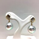 真珠 ピアス パール アコヤ真珠 スタッド 10.0mm ホワイトピンク K18 イエローゴールド 66133 イソワパール