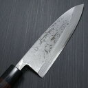 出刃包丁 165mm 日立安来鋼白紙2号 11層ダマスカス鋼 紫壇柄 関兼常 鋭い切れ味永続き! KC-412