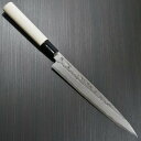 柳刃刺身包丁 210mm 11層ダマスカス鋼 安来鋼白紙2号 7寸 朴木柄 関兼常 噛み付くような切れ味! KC-503
