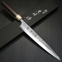 筋引 270mm 包丁 筋引き 越前打刃物 黒崎優 粉末ステンレスハイス スーパーゴールド2 槌目 本鍛造 9寸 雫 TVで放送!