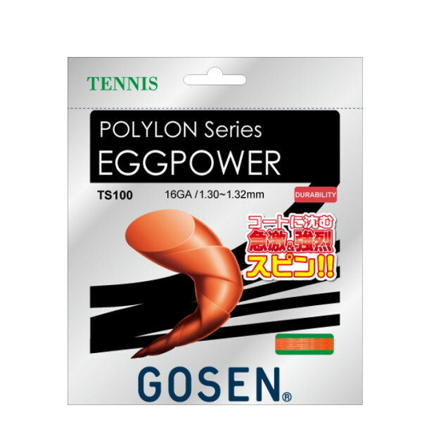 《簡易配送可》GOSEN　ポリロン　エッグパワー　16　TS100　ゴーセン　硬式テニスストリングの画像