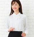 リボン付ニット長袖ブラウス/レディース 事務服 オフィス制服...