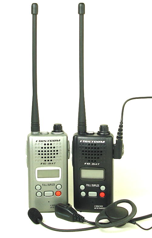 同時通話可能47ch特定小電力トランシーバーFC-B47と耳の中に差し込まない耳掛けタイプパッド&マイクのお得なセット(インカム)　FC-B47+FH-27F　 　　　　送信ボタン(PTT)を押さなくても電話感覚で通話ができます(同時通話)耳の中に入れない耳パッド&マイクセット