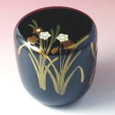 【茶道具】【送料・代引手数料無料】黒中棗水仙蒔絵田中修作(共箱)