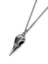Blue Bayer Design(ブルーベイヤー デザイン)Black Raven Skull Necklace ブラック レイヴン スカルネックレス / ペンダント カラス シルバー ドクロ ロングチェーン 骸骨 鳥 バード アニマル 銀 黒 ユニセックス メンズ レディース