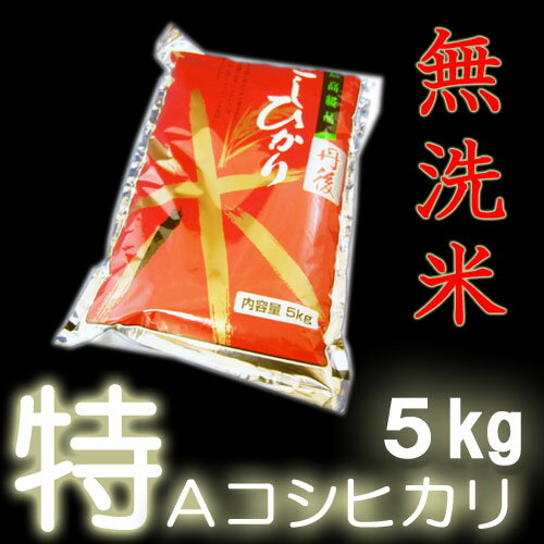 【無洗米】　23年産特A京都丹後産コシヒカリ100％　5kg　精米即日出荷