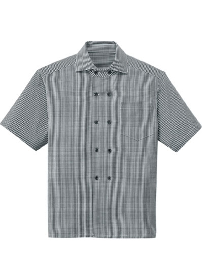 カラーギンガムコック風半袖シャツ（3L〜4L）