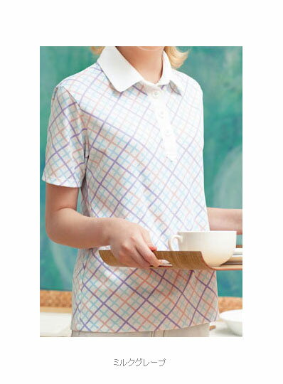 ポロシャツ-明るく爽やかな印象のチェック柄デザイン